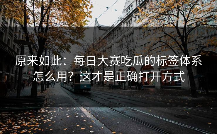 原来如此：每日大赛吃瓜的标签体系怎么用？这才是正确打开方式