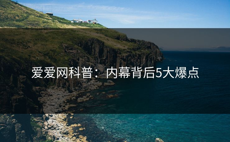 爱爱网科普：内幕背后5大爆点