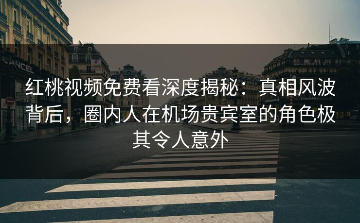 红桃视频免费看深度揭秘:真相风波背后,圈内人在机场贵宾室的角色极其令人意外 红桃视频免费看深度揭秘:真相风波背后,圈内人在机场贵宾室的角色极其令人意外